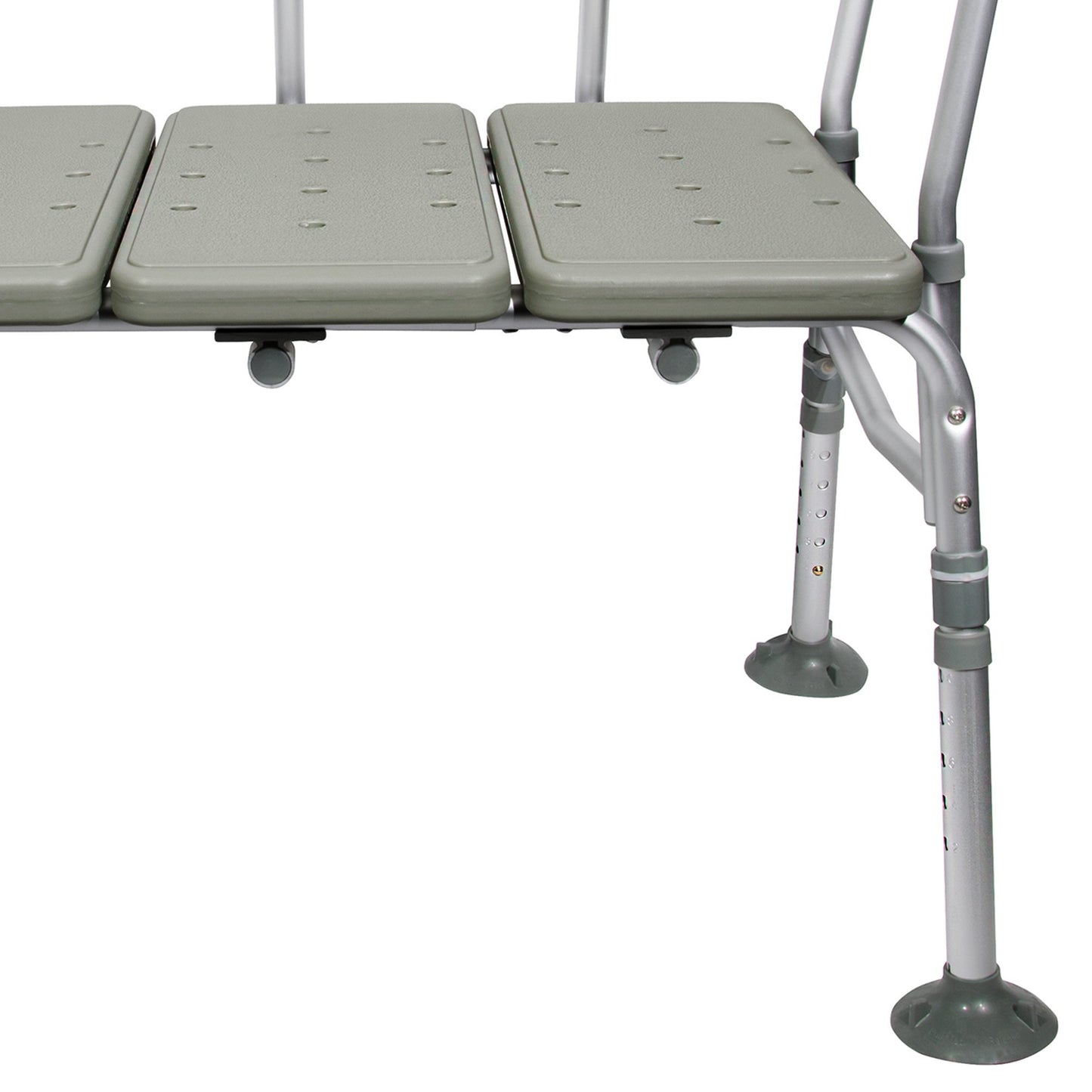 McKesson Knocked Down Bath Transfer Bench Removable Arm Rail 17-1/2 to 22-1/2 Inch Seat Height 400 lbs. Weight Capacity (1128904_EA)