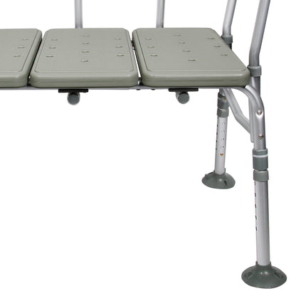 McKesson Knocked Down Bath Transfer Bench Removable Arm Rail 17-1/2 to 22-1/2 Inch Seat Height 400 lbs. Weight Capacity (1128904_EA)