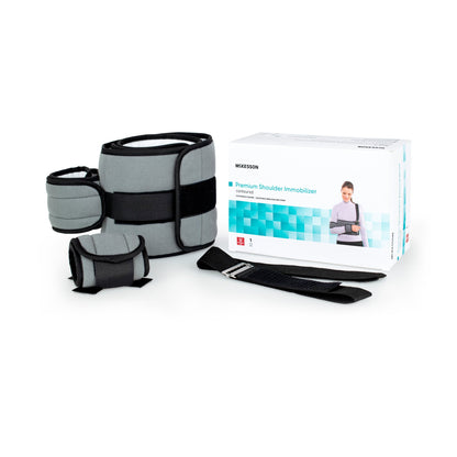 McKesson Shoulder Immobilizer One Size Fits Most Fiberlaminate Waist-Hook and Loop Closure/Shoulder Strap with Buckle/Arm Band and Hand Band Hook and Loop Closure Adjustable Left or Right Arm (1159131_EA)