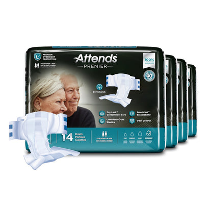 Attends® Premier Unisex Adult Incontinence Brief Medium Disposable Heavy Absorbency (1128073_CS)