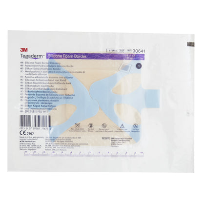 3M™ Tegaderm™ Foam Dressing 4 X 4 Inch With Border Film Backing Silicone Adhesive Square Sterile (842349_EA)