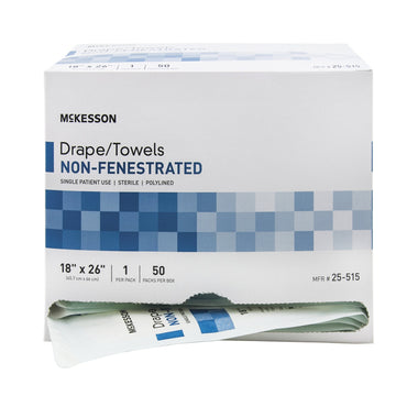 McKesson General Purpose Drape Poly Lined Towel Drape 18 W X 26 L Inch Sterile (68107_CS)