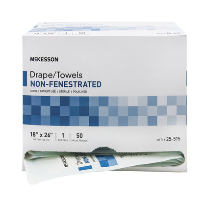 McKesson General Purpose Drape Poly Lined Towel Drape 18 W X 26 L Inch Sterile (68107_CS)