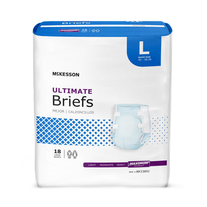 McKesson Unisex Adult Incontinence Brief Large Disposable Heavy Absorbency (1123845_BG)