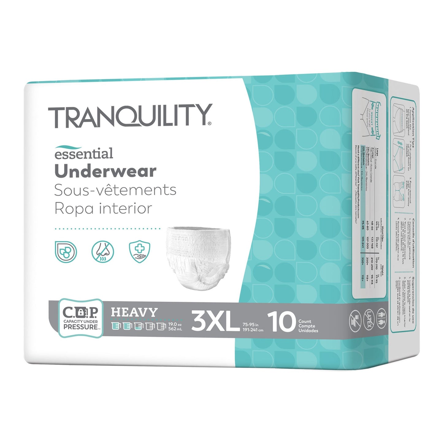 Tranquility® Essential Unisex Adult Absorbent Underwear Pull On with Tear Away Seams 3X-Large Disposable Heavy Absorbency (1252479_CS)