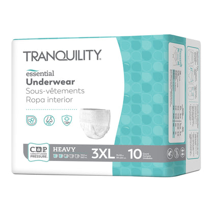 Tranquility® Essential Unisex Adult Absorbent Underwear Pull On with Tear Away Seams 3X-Large Disposable Heavy Absorbency (1252479_CS)
