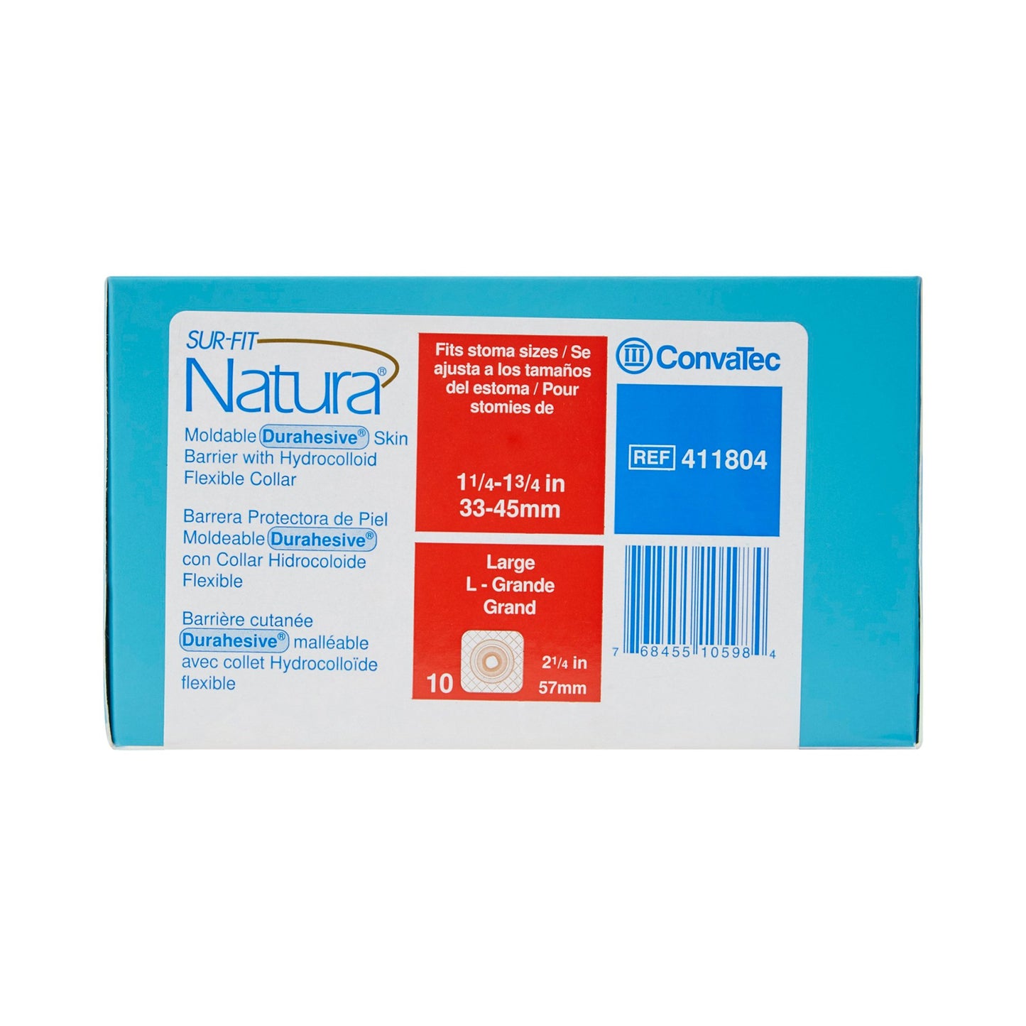 Sur-Fit Natura® Durahesive® Ostomy Barrier Moldable, Extended Wear Durahesive® Adhesive 57 mm Flange Sur-Fit® Natura® System Hydrocolloid 1-1/4 to 1-3/4 Inch Opening (581641_BX)