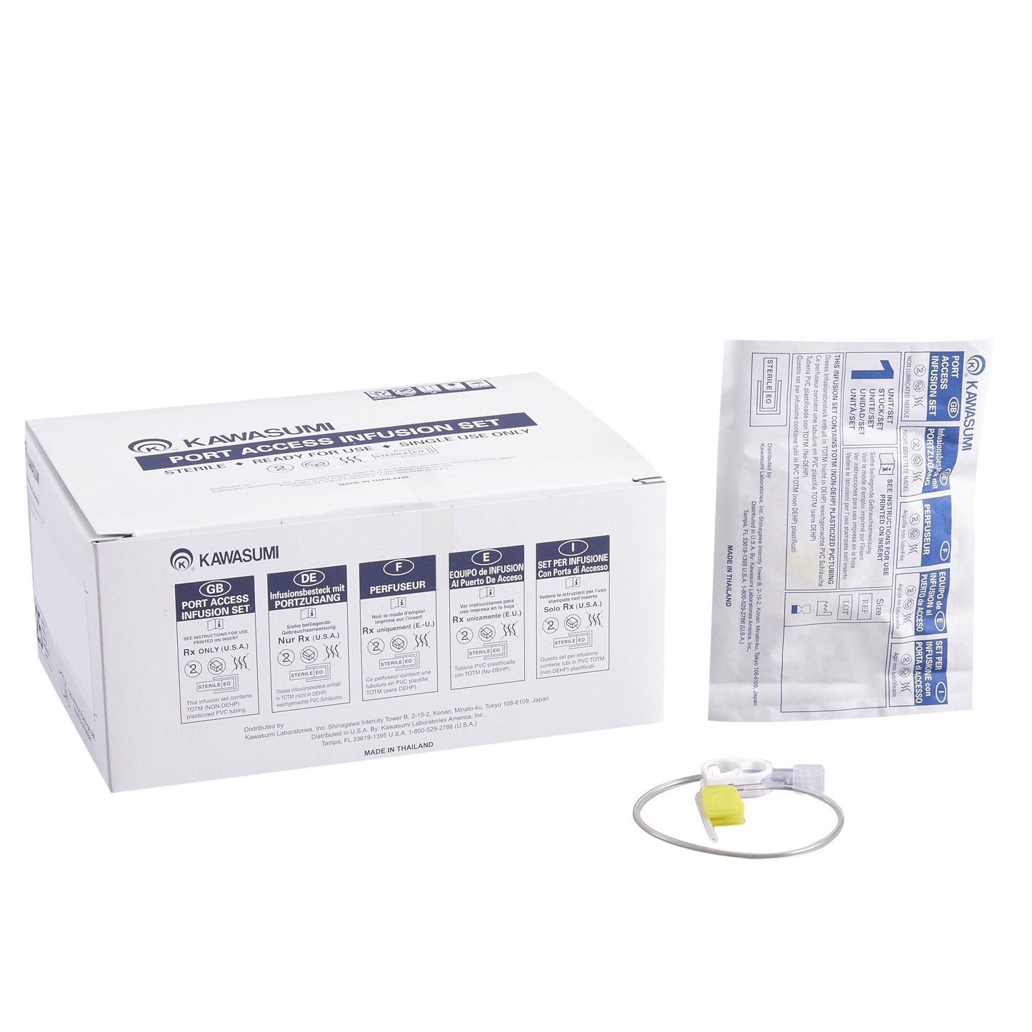 Kawasumi Huber Infusion Set 20 Gauge 1 Inch 8 Inch Tubing Without Port (356899_EA)