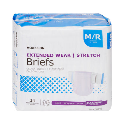 McKesson Extended Wear Unisex Adult Incontinence Brief Medium Disposable Heavy Absorbency (980310_CS)