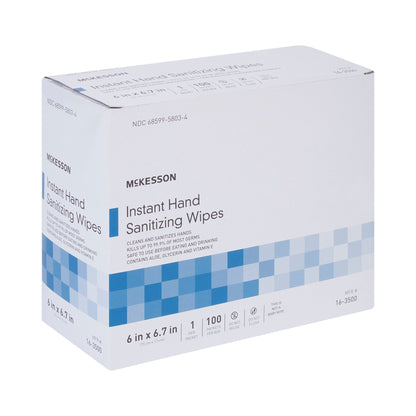 McKesson Hand Sanitizing Wipe 100 Count Ethyl Alcohol Wipe Individual Packet (1055597_CS)