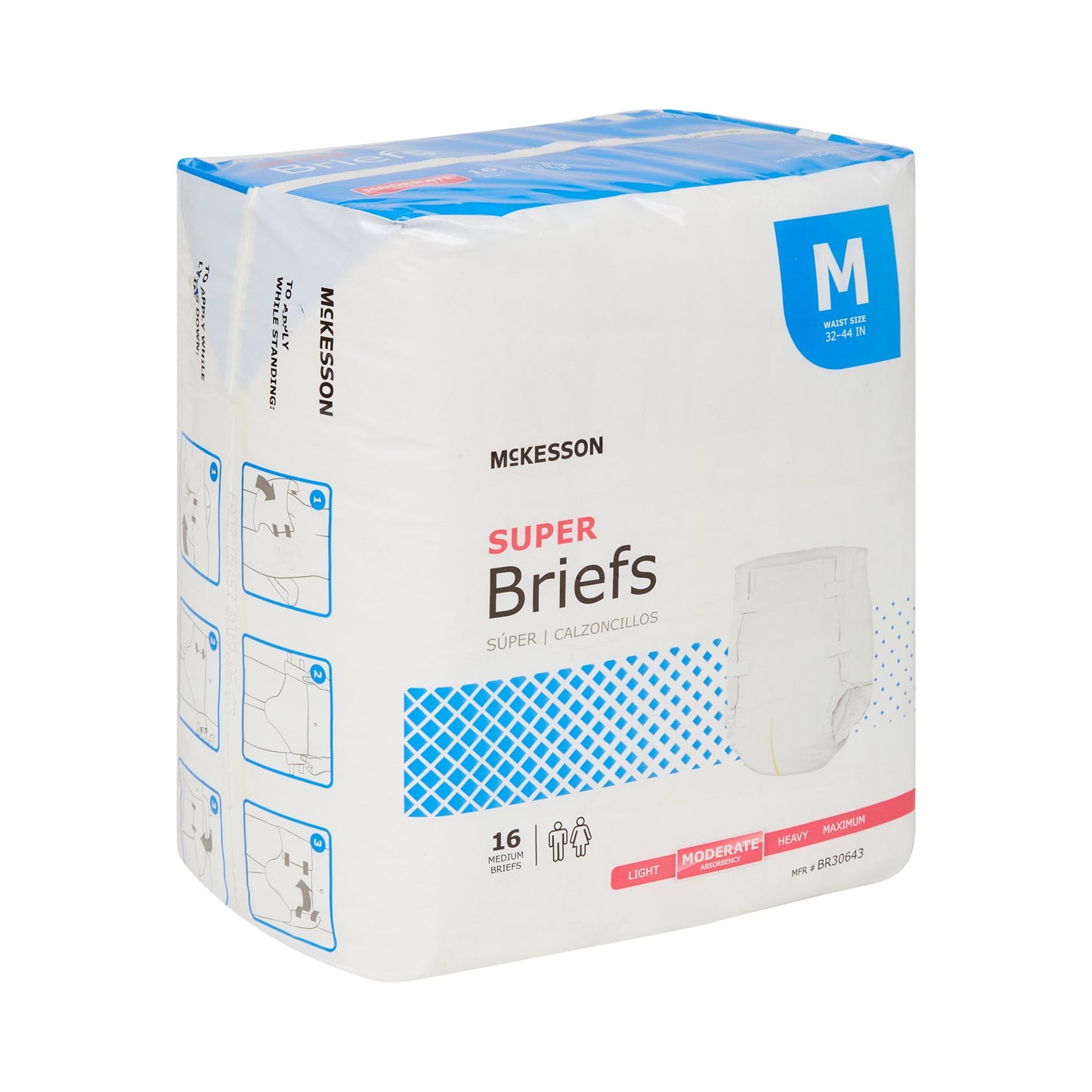 McKesson Unisex Adult Incontinence Brief Medium Disposable Moderate Absorbency (1123841_BG)