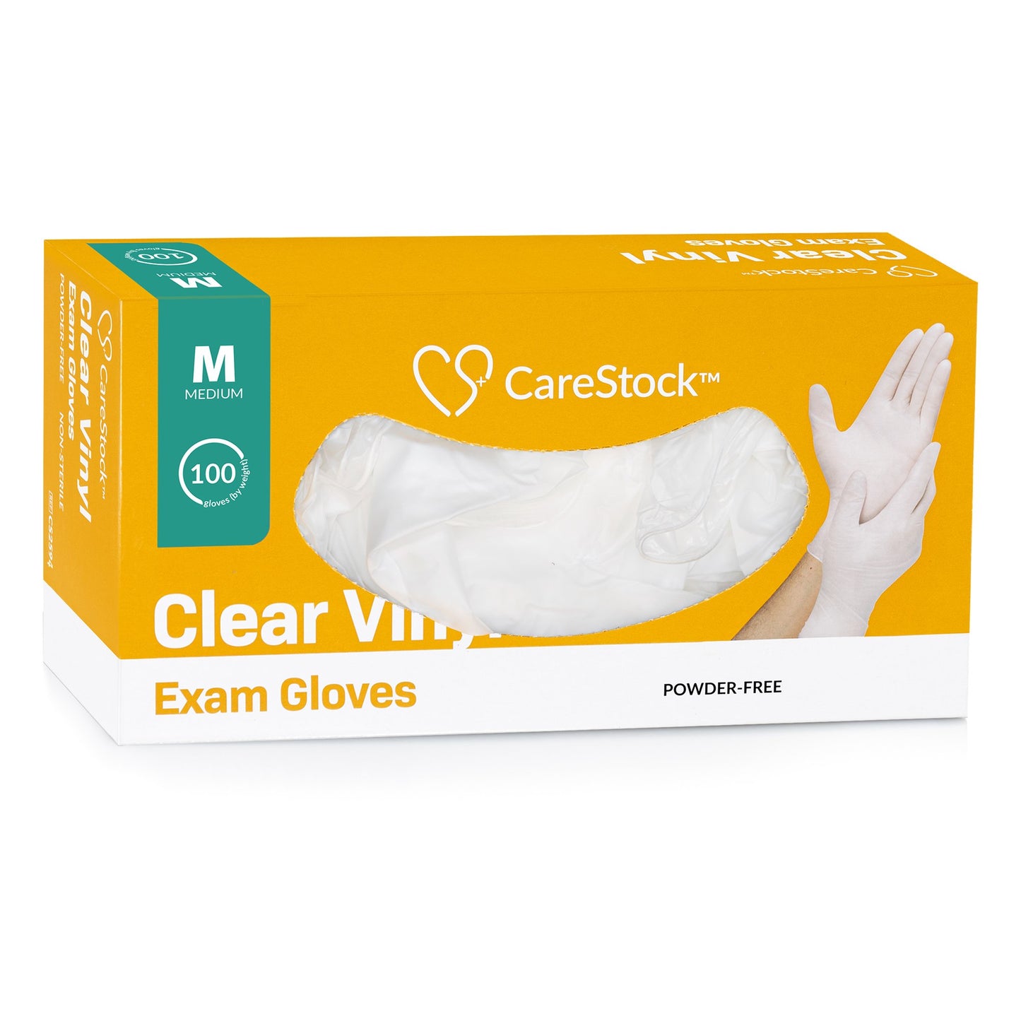 CareStock™ Exam Glove Medium NonSterile Vinyl Standard Cuff Length Smooth Clear Not Rated (1230908_CS)