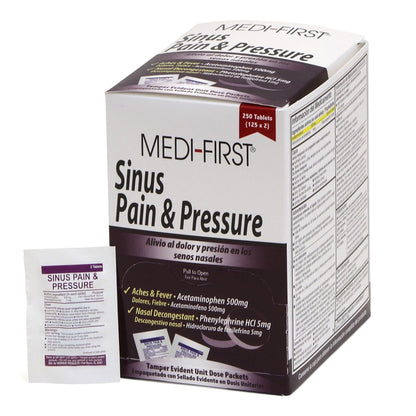 Medi-First® Sinus Relief 500 mg - 5 mg Strength Tablet 250 per Box (769187_BX)