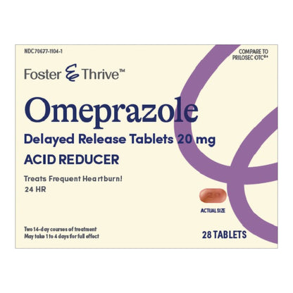 Foster & Thrive™ Antacid 20 mg Strength Delayed-Release Tablet 28 per Box (1238955_BX)