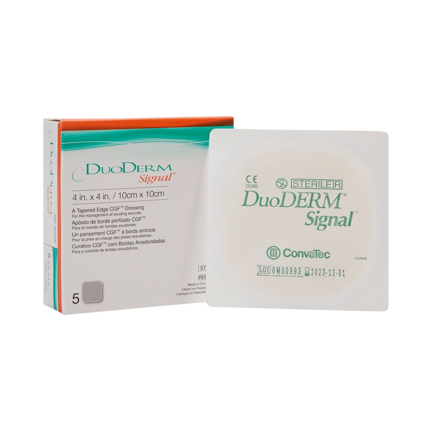 DuoDERM® Signal® CGF® Hydrocolloid Dressing Foam Backing 4 X 4 Inch Square Hydrocolloid (426728_BX)