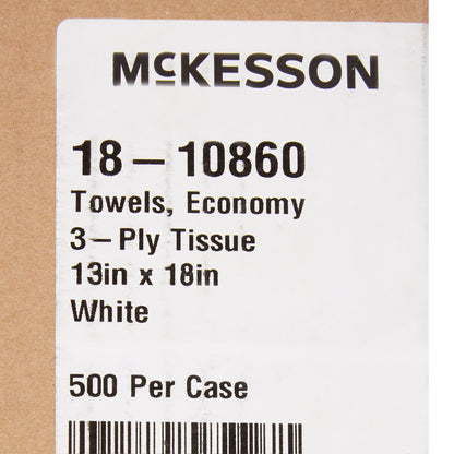McKesson Procedure Towel 13 W X 18 L Inch White NonSterile (201065_CS)