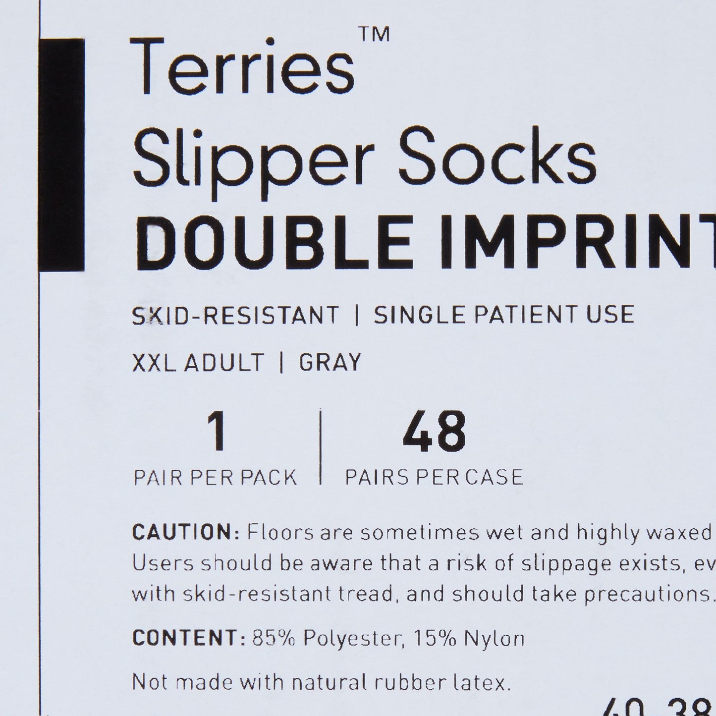 McKesson Terries™ Slipper Socks Unisex Adult 2X-Large Double Tread Single Patient Use Gray (558996_PR)