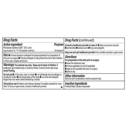 PDI® Impregnated Swabstick 10% Strength Povidone-Iodine Individual Packet NonSterile (188680_PK)