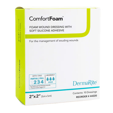 ComfortFoam™ Foam Dressing 2 X 2 Inch Without Border Film Backing Silicone Face Square Sterile (946505_EA)