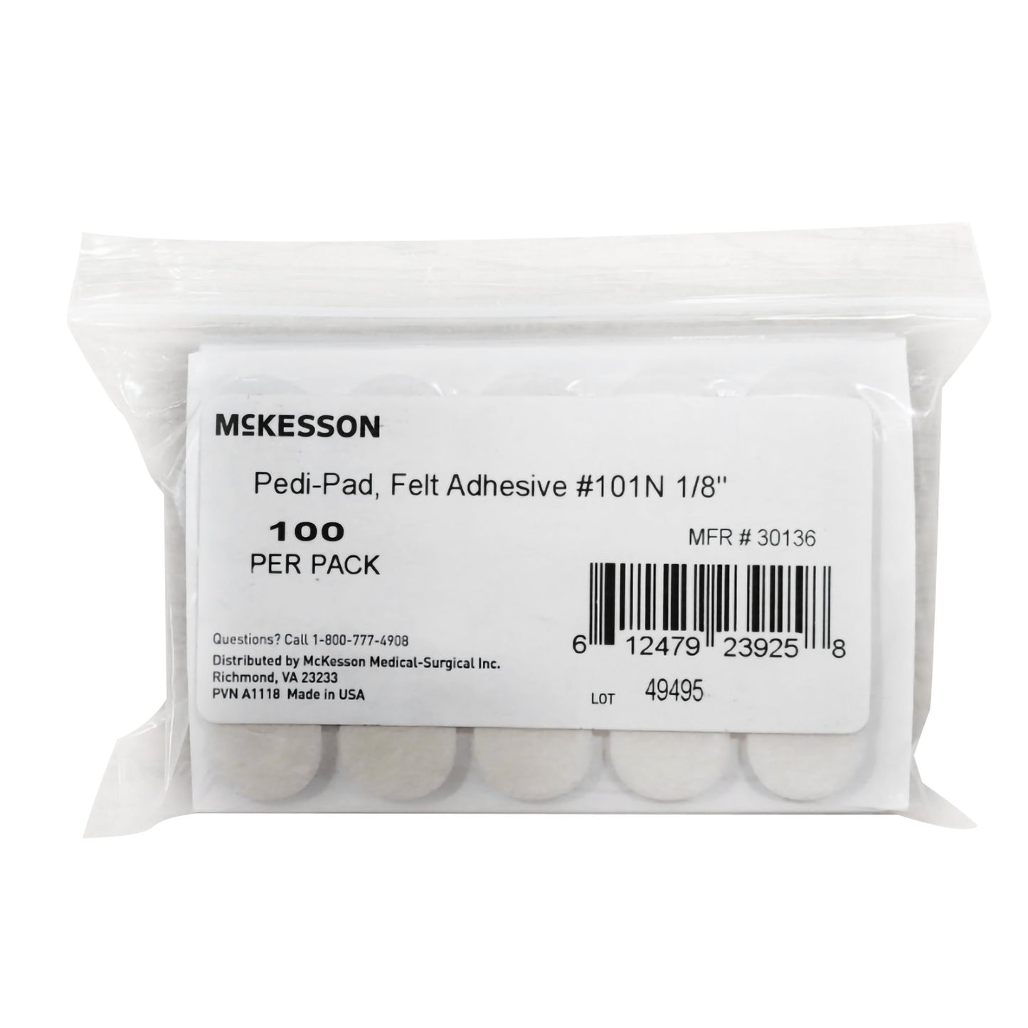 McKesson Pedi-Pad Protective Pad Size 101-Narrow Adhesive Foot (1111069_PK)