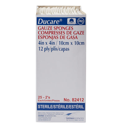 Ducare Gauze Sponge 4 X 4 Inch 12-Ply Sterile 2 per Pack (645795_PK)