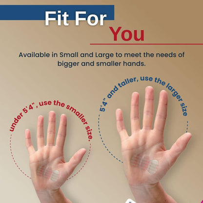 Carpal AID® Patch Hand-Based Carpal Tunnel Support Plastic Left or Right Hand Clear Large (1233610_PK)