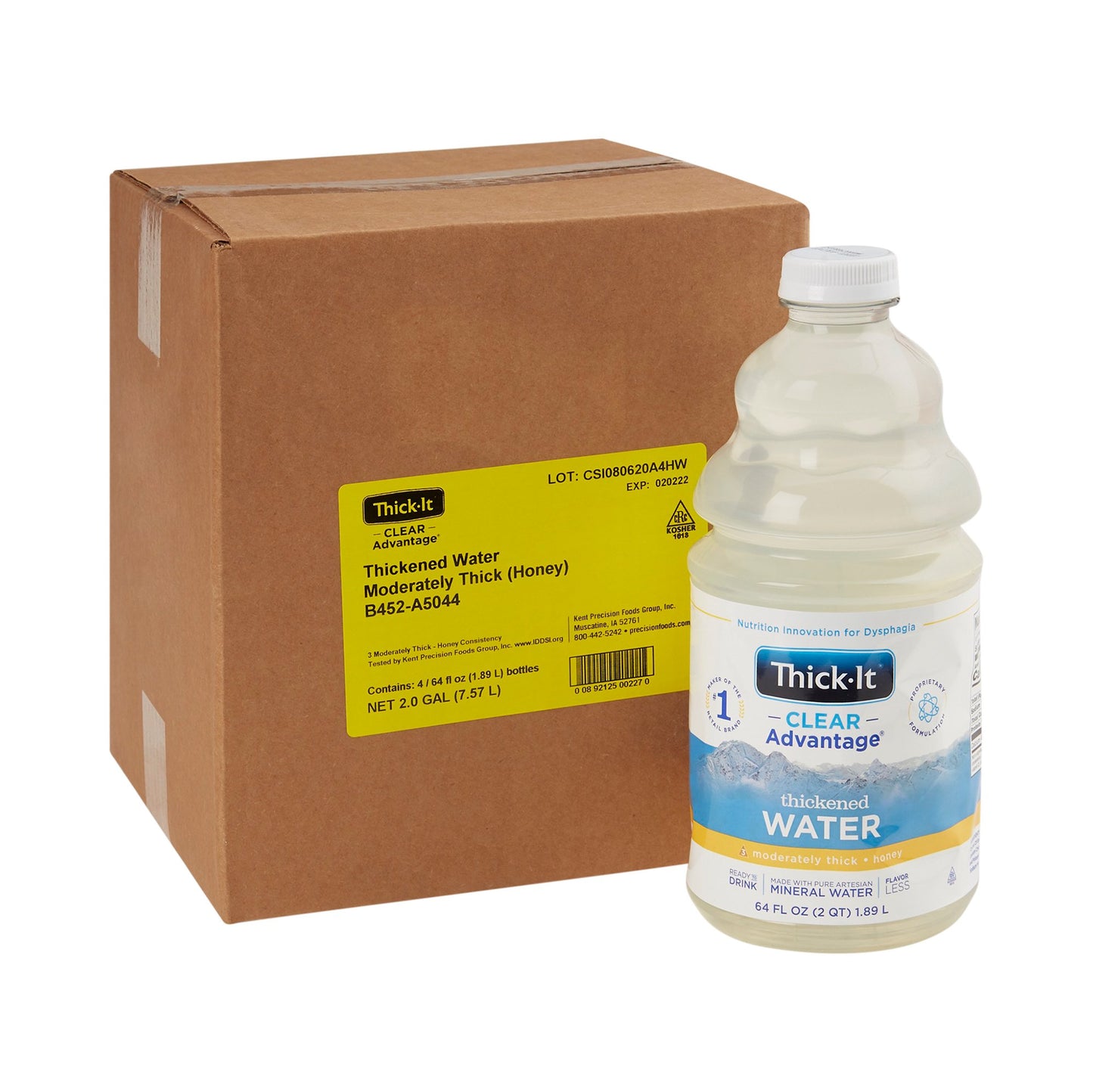 Thick-It® Clear Advantage® Thickened Water 64 oz. Bottle Unflavored Liquid IDDSI Level 3 Moderately Thick/Liquidized (742226_CS)