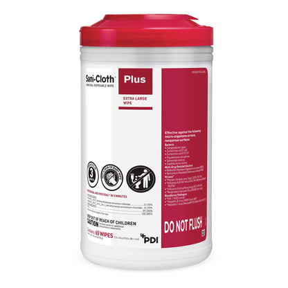 Sani-Cloth® Plus Premoistened Germicidal Manual Pull Wipe 65 Count Canister Alcohol Scent NonSterile (491077_CS)