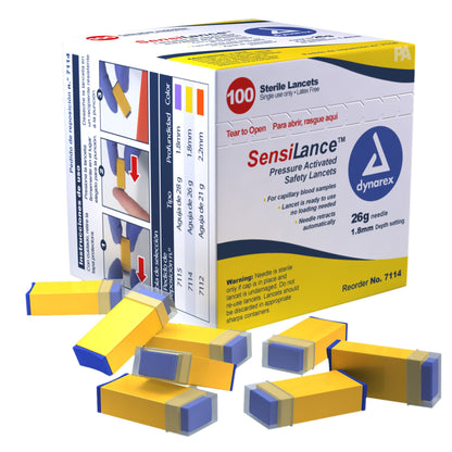 SensiLance™ Safety Lancet 26 Gauge Retractable Pressure Activated Finger (827020_BX)