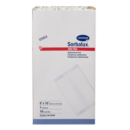 Sorbalux® ABD Abdominal Pad 8 X 10 Inch 1-Ply Sterile 1 per Pouch (625308_BX)