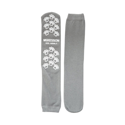 McKesson Terries™ Slipper Socks Unisex Adult 2X-Large Single Tread Single Patient Use Gray (504733_CS)