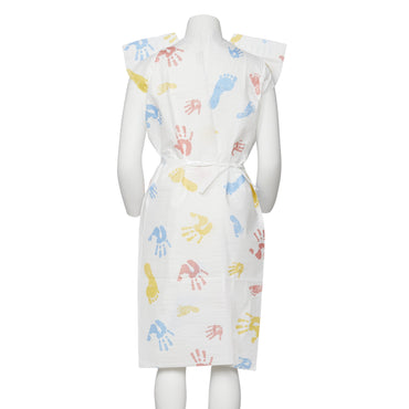 Graham Medical Products Patient Exam Gown Child Size Kid Design (Hand and Foot Print) Disposable (473089_CS)
