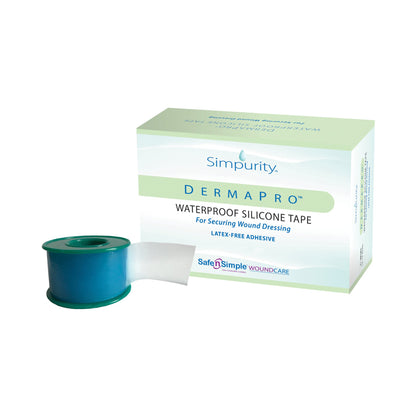 DermaPro™ Waterproof Medical Tape White 2 Inch X 5 Yard Silicone NonSterile (1153930_BX)