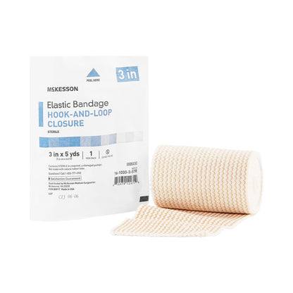 McKesson Elastic Bandage 3 Inch X 5 Yard Single Hook and Loop Closure Tan Sterile Standard Compression (471792_EA)