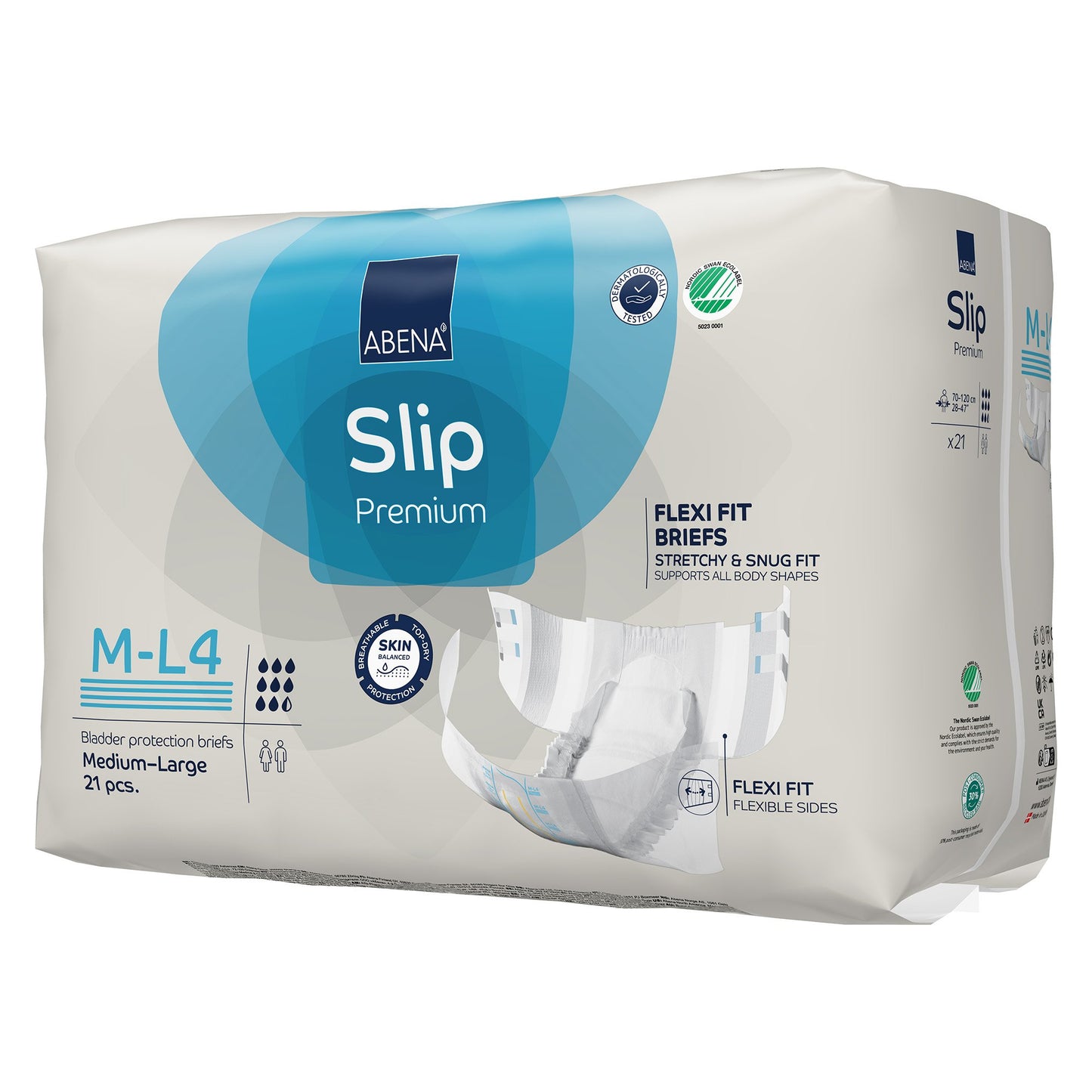 Abena Slip Flexi Fit Unisex Adult Incontinence Brief Medium / Large Disposable Heavy Absorbency (1246192_CS)