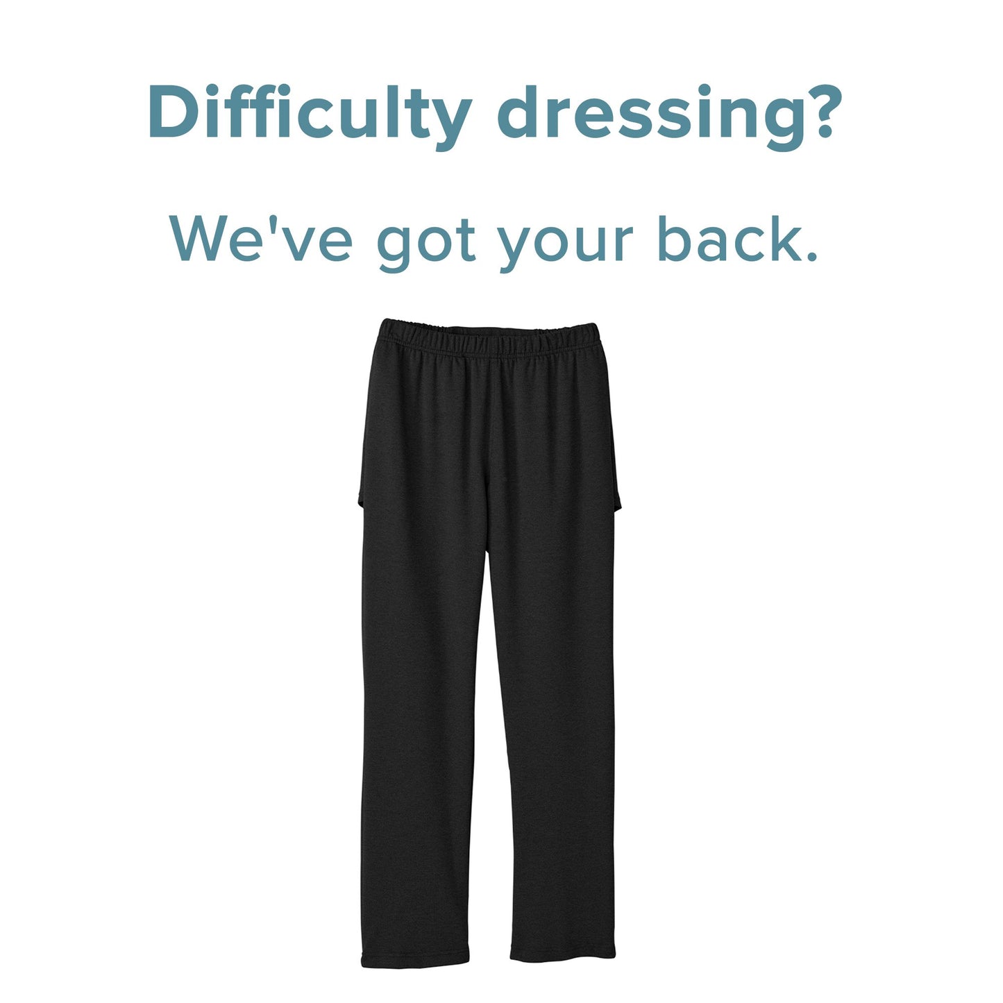 Silverts® Adaptive Pants Back Overlap 3X-Large Black Female (1219553_EA)