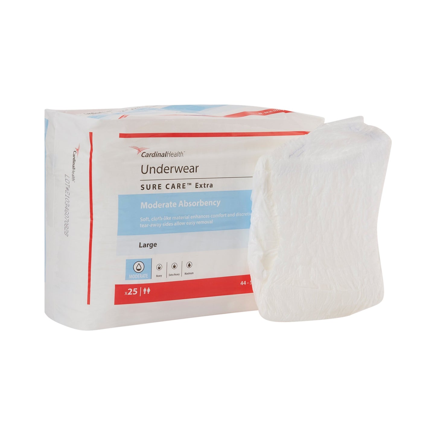 Sure Care™ Extra Unisex Adult Absorbent Underwear Pull On with Tear Away Seams Large Disposable Moderate Absorbency (814881_BG)