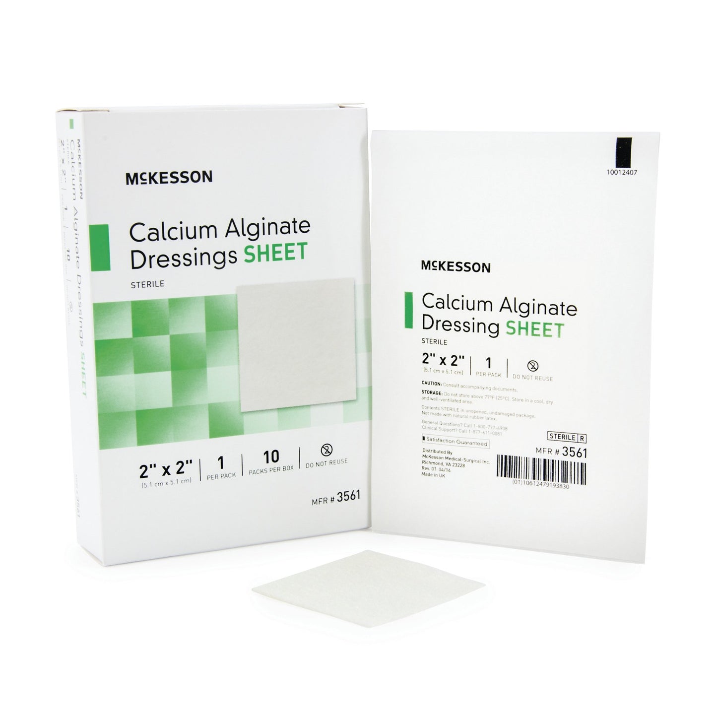 McKesson Alginate Dressing 2 X 2 Inch Square (883263_EA)