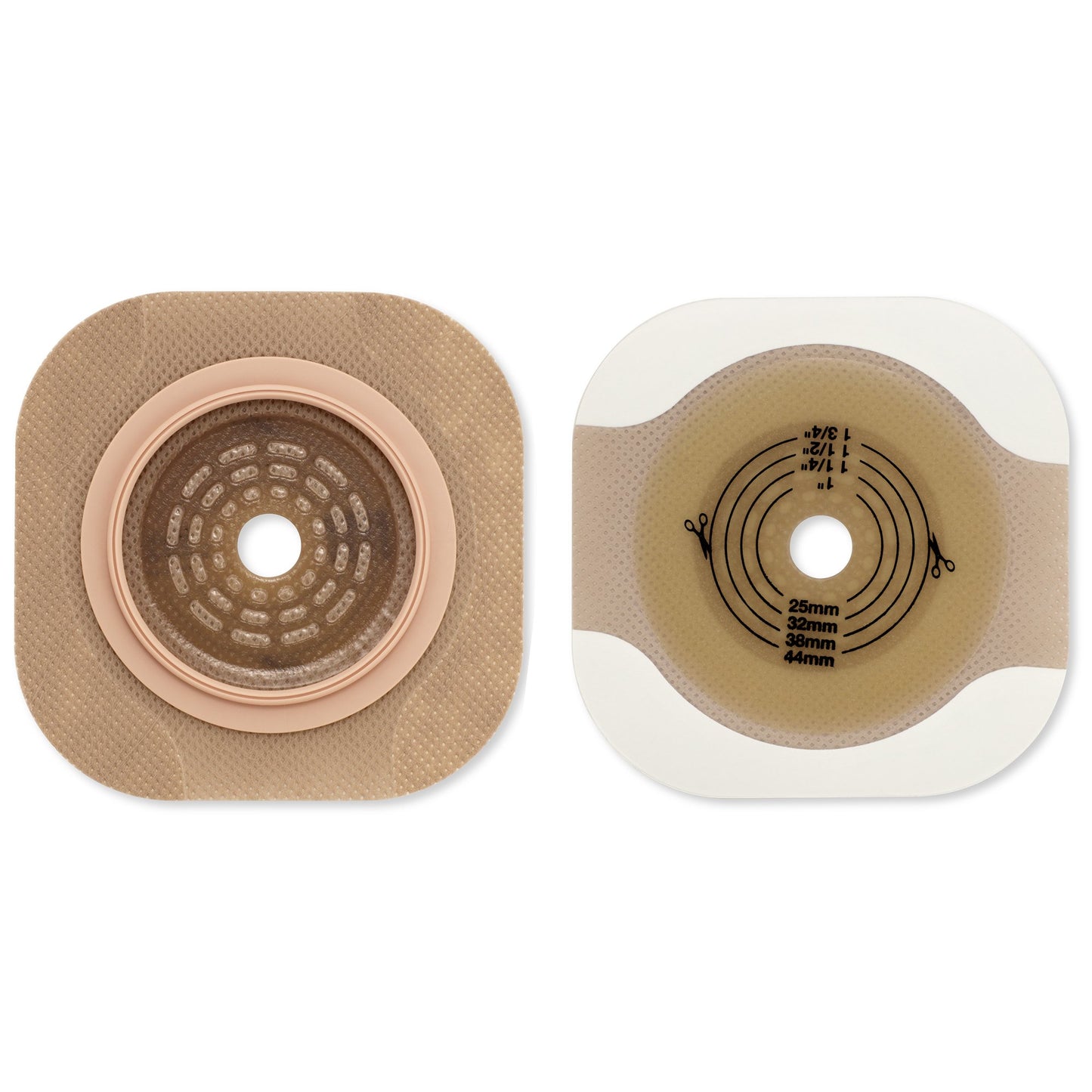 New Image™ Flat CeraPlus™ Ostomy Barrier Precut, Extended Wear Adhesive Tape Borders 2-1/4 Inch Flange Red Code 1-1/2 Inch Opening (1195897_BX)