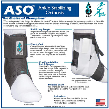 ASO® Speed Lacer Ankle Brace Small Lace-Up / Hook and Loop Strap Closure Foot (636481_EA)
