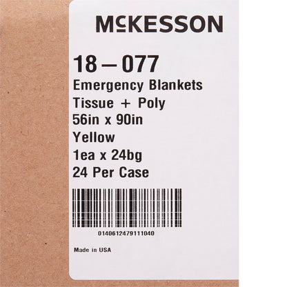 McKesson Emergency Blanket 56 X 90 Inch Tissue / Poly Laminate 10 oz. (440936_CS)