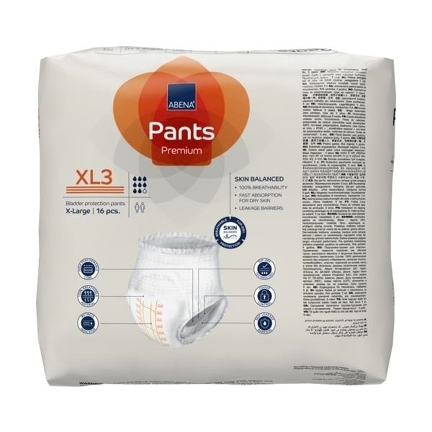 Abena® Premium Pants XL3 Unisex Adult Absorbent Underwear Pull On with Tear Away Seams X-Large Disposable Heavy Absorbency (1218238_CS)