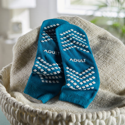 McKesson Slipper Socks Unisex Adult Large Single Tread Single Patient Use Teal (1038459_CS)