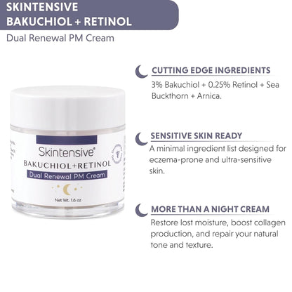Skintensive® Bakuchiol + Retinol Dual Renewal PM Cream Facial Moisturizer 1.6 oz. Jar Unscented Cream (1267986_EA)