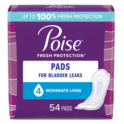 Poise® Fresh Protection™ Bladder Control Pad 12.20 Inch Length Moderate Absorbency Sodium Polyacrylate Core One Size Fits Most (1100865_PK)