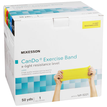 McKesson CanDo® Exercise Resistance Band Yellow 5 Inch X 50 Yard X-Light Resistance (1073307_EA)