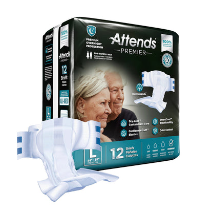 Attends® Premier Unisex Adult Incontinence Brief Large Disposable Heavy Absorbency (1128074_BG)