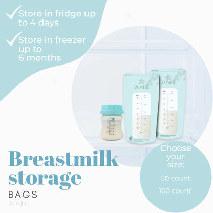 Zomee Breast Milk Storage Bag 8 oz. Food Grade Plastic (1233074_CS)