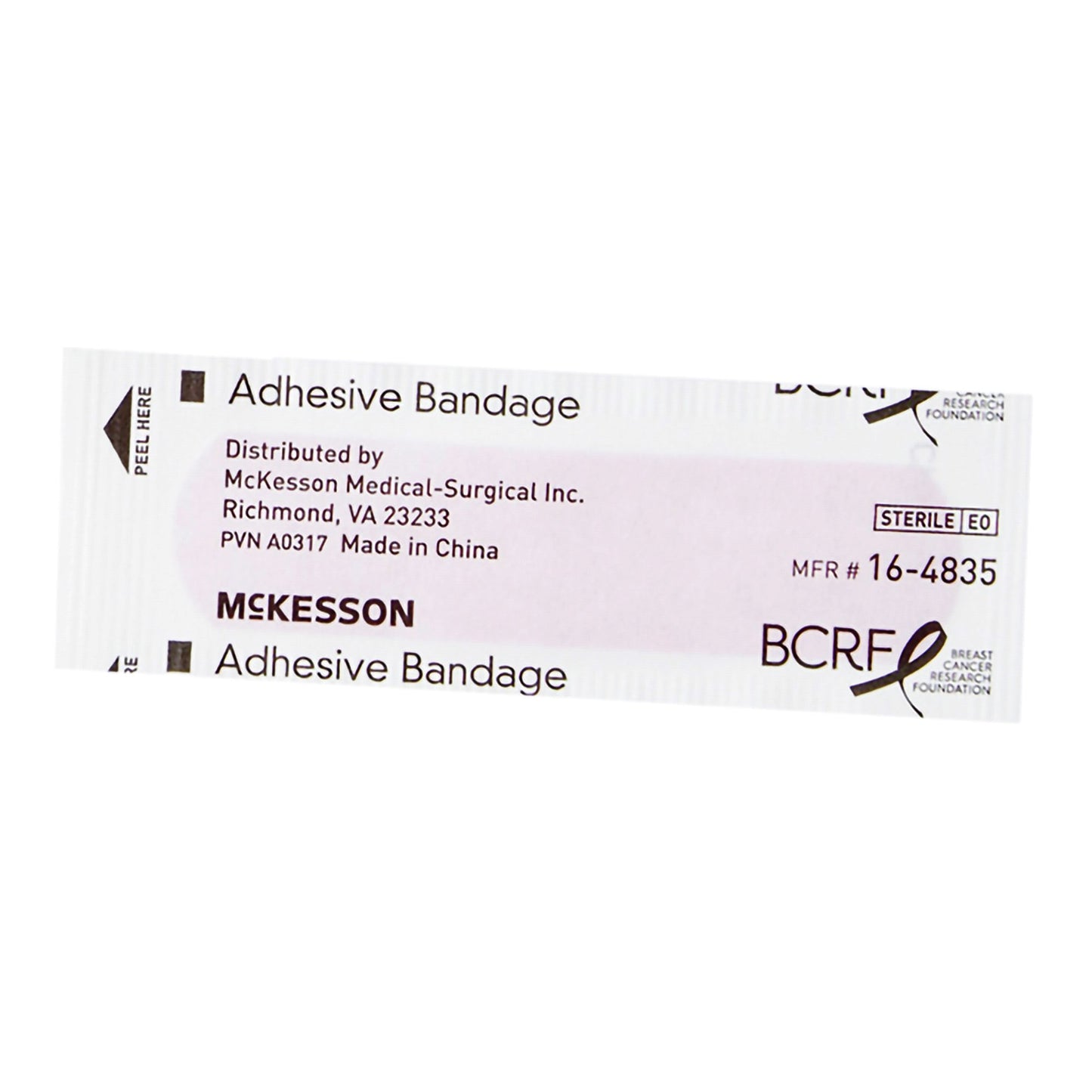 McKesson Adhesive Strip 3/4 X 3 Inch Plastic Rectangle Pink Sterile (1055594_CS)