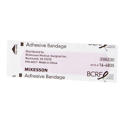 McKesson Adhesive Strip 3/4 X 3 Inch Plastic Rectangle Pink Sterile (1055594_CS)
